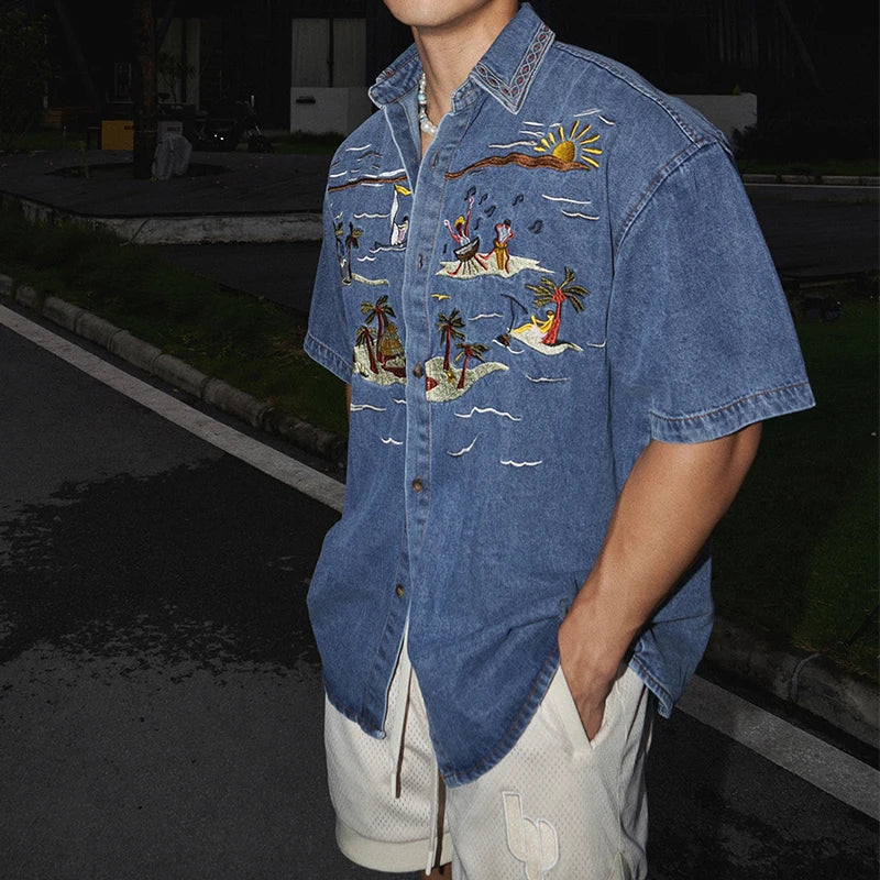 MIAMI BEACH DENIM OVERHEMD