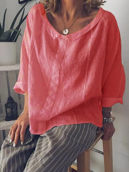 Lange Damesjurk van Linnen – Comfortabele Zomerjurk zonder Sluiting – Tijdloze Casual Stijl voor Elke Dag
