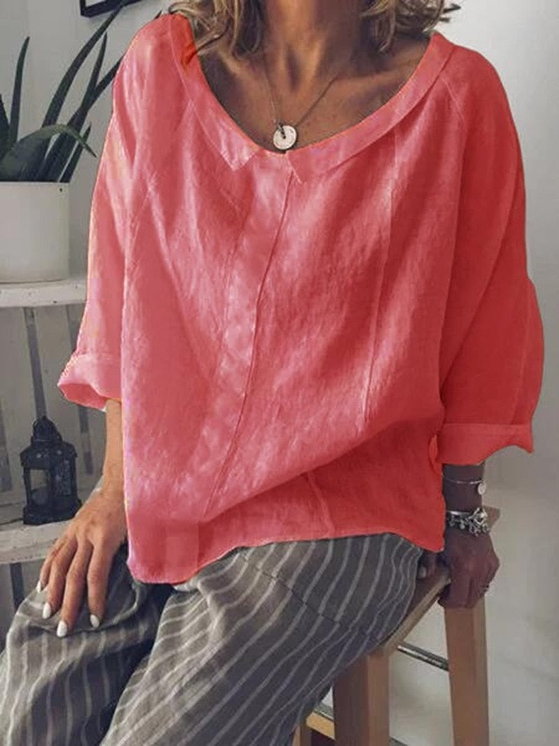 Lange Damesjurk van Linnen – Comfortabele Zomerjurk zonder Sluiting – Tijdloze Casual Stijl voor Elke Dag