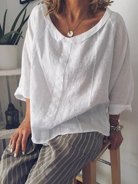 Lange Damesjurk van Linnen – Comfortabele Zomerjurk zonder Sluiting – Tijdloze Casual Stijl voor Elke Dag