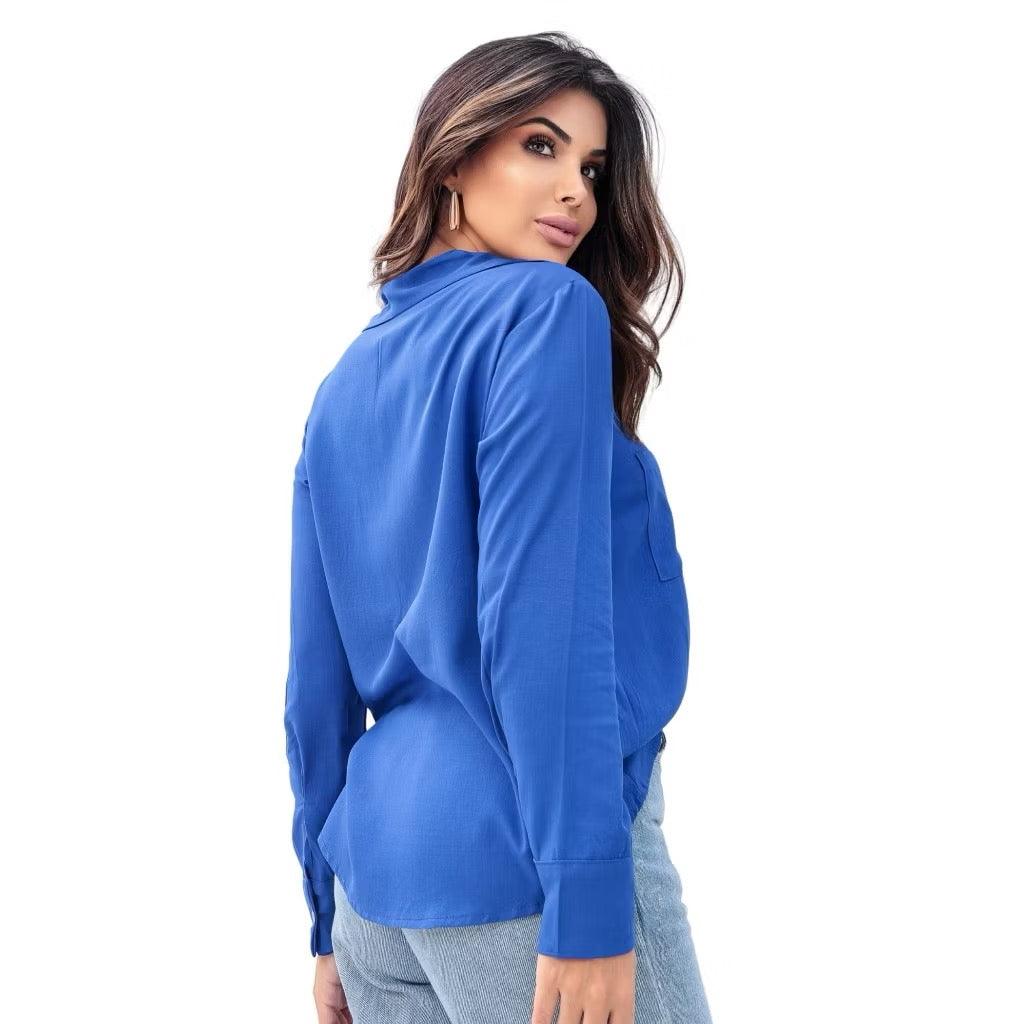 [Koop 1 en Krijg 2] Dames Casual Shirt Lange Mouwen met Elegante Pocket