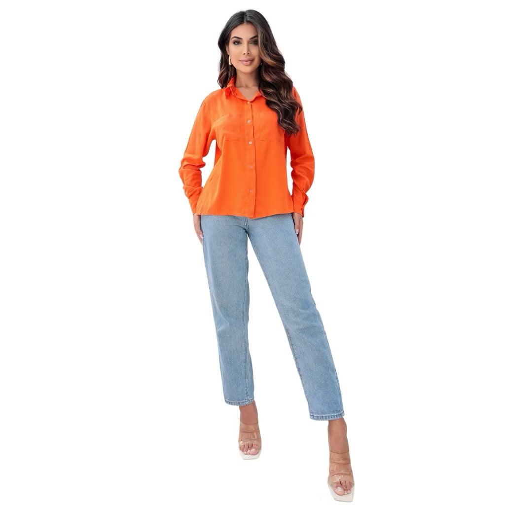 [Koop 1 en Krijg 2] Dames Casual Shirt Lange Mouwen met Elegante Pocket