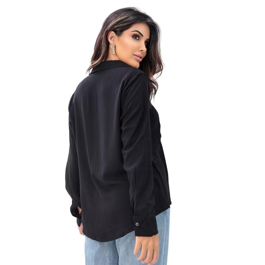 [Koop 1 en Krijg 2] Dames Casual Shirt Lange Mouwen met Elegante Pocket