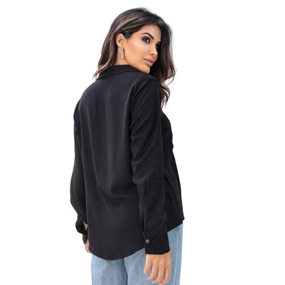 [Koop 1 en Krijg 2] Dames Casual Shirt Lange Mouwen met Elegante Pocket