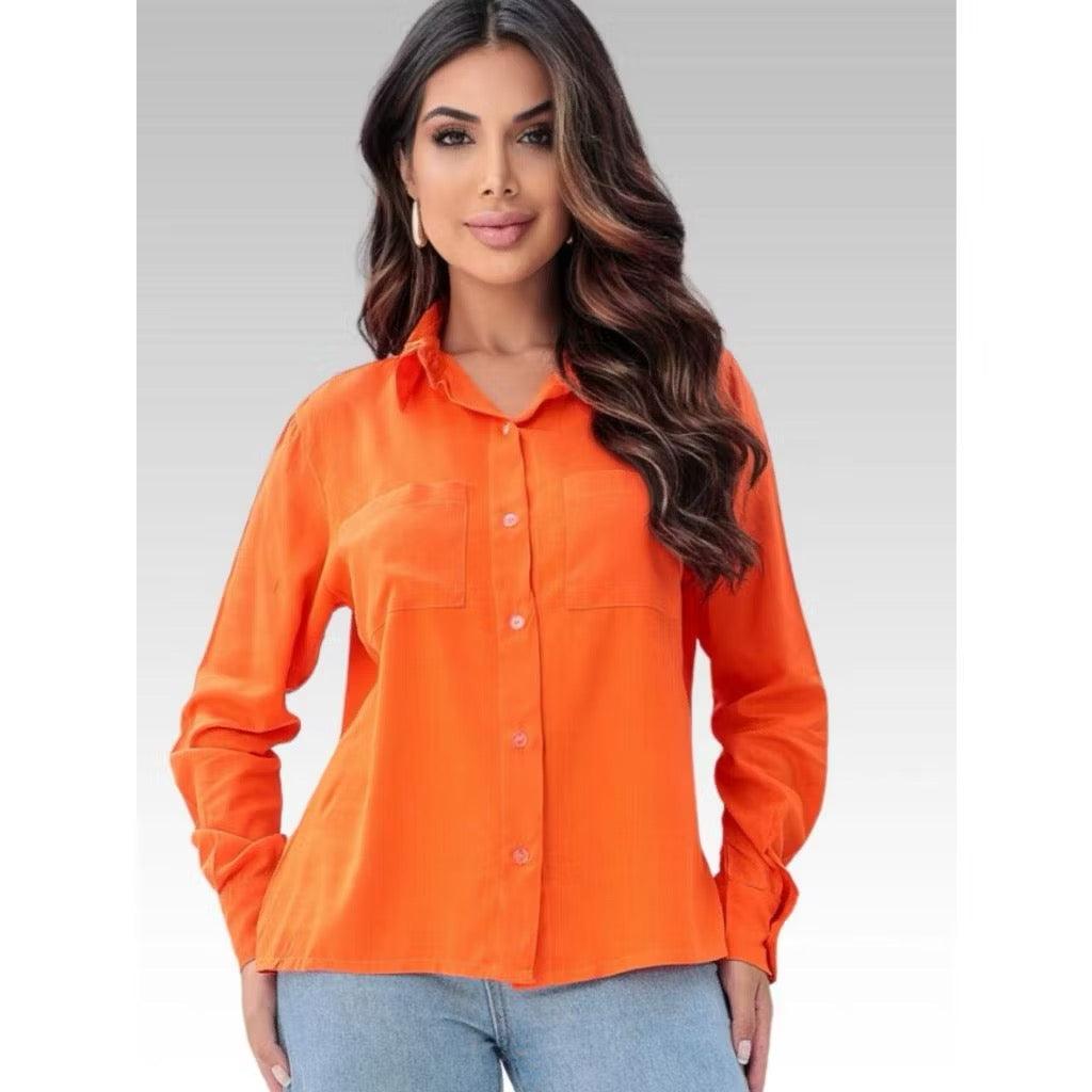[Koop 1 en Krijg 2] Dames Casual Shirt Lange Mouwen met Elegante Pocket