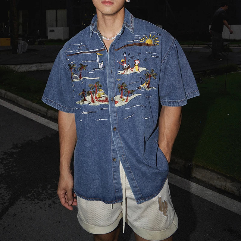 MIAMI BEACH DENIM OVERHEMD